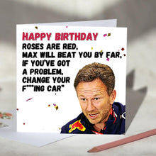 Load image into Gallery viewer, Christian Horner Roses Are Red F1 Card
