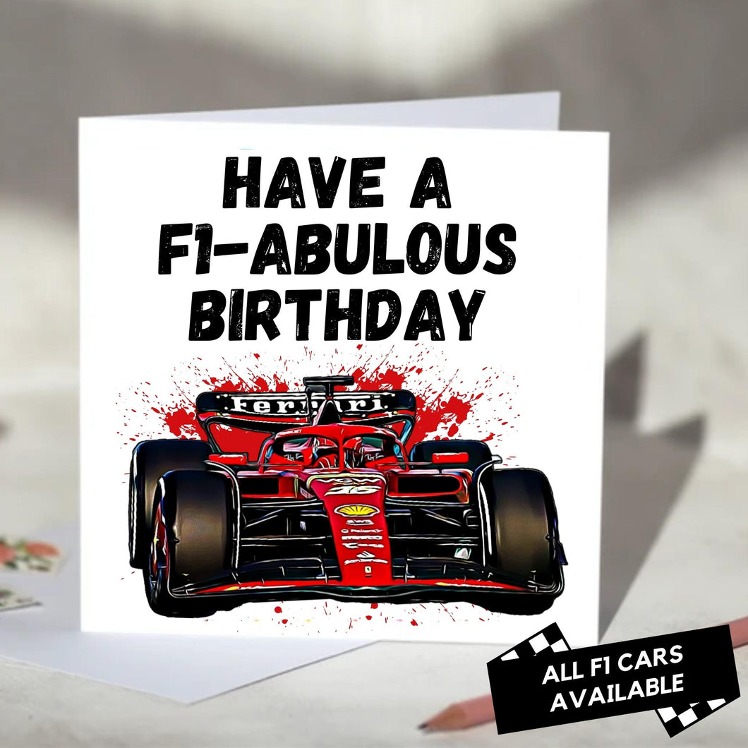 Have an F1-abulous Birthday F1 Card