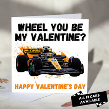 Load image into Gallery viewer, Wheel You Be My Valentine F1 Card
