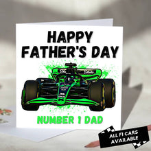 Load image into Gallery viewer, F1 Father&#39;s Day Card Featuring F1 Car
