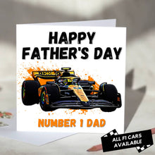 Load image into Gallery viewer, F1 Father&#39;s Day Card Featuring F1 Car
