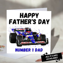 Load image into Gallery viewer, F1 Father&#39;s Day Card Featuring F1 Car
