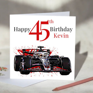 Haas F1 Personalised Birthday Card