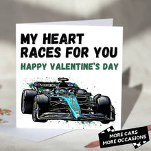 Load image into Gallery viewer, My Heart Races For You F1 Card
