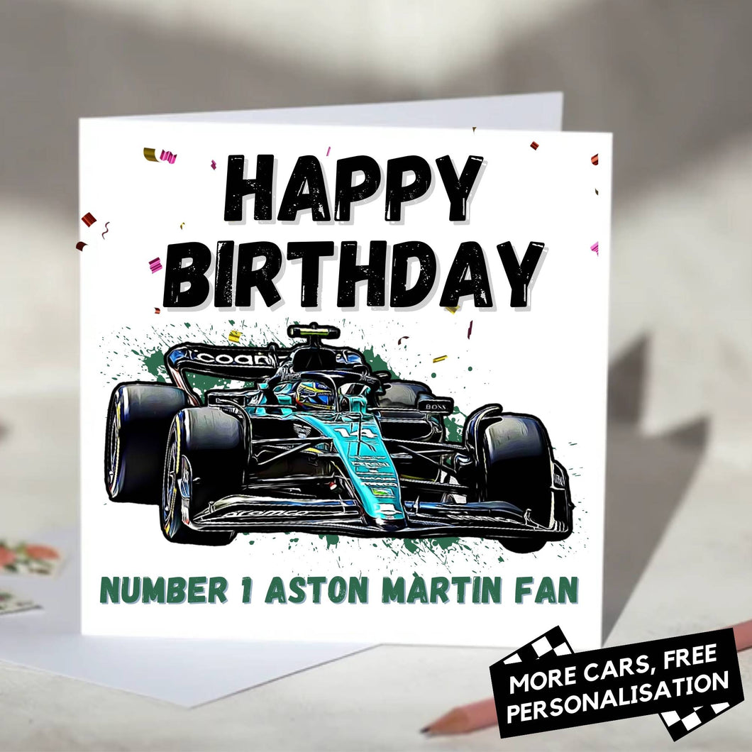 Personalised Formula 1 Birthday Card