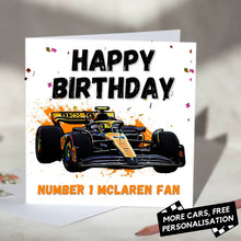 Load image into Gallery viewer, Personalised Formula 1 Birthday Card
