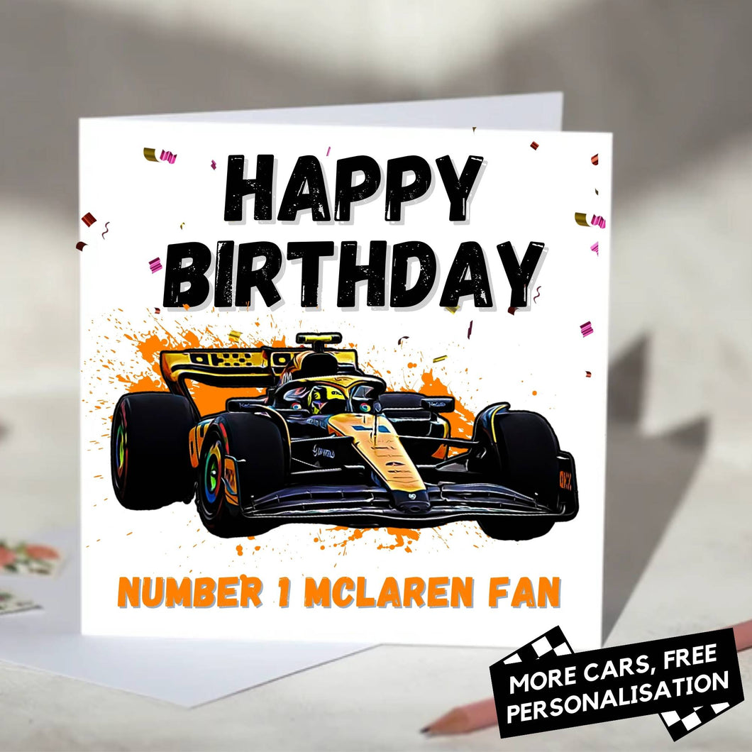 Personalised Formula 1 Birthday Card