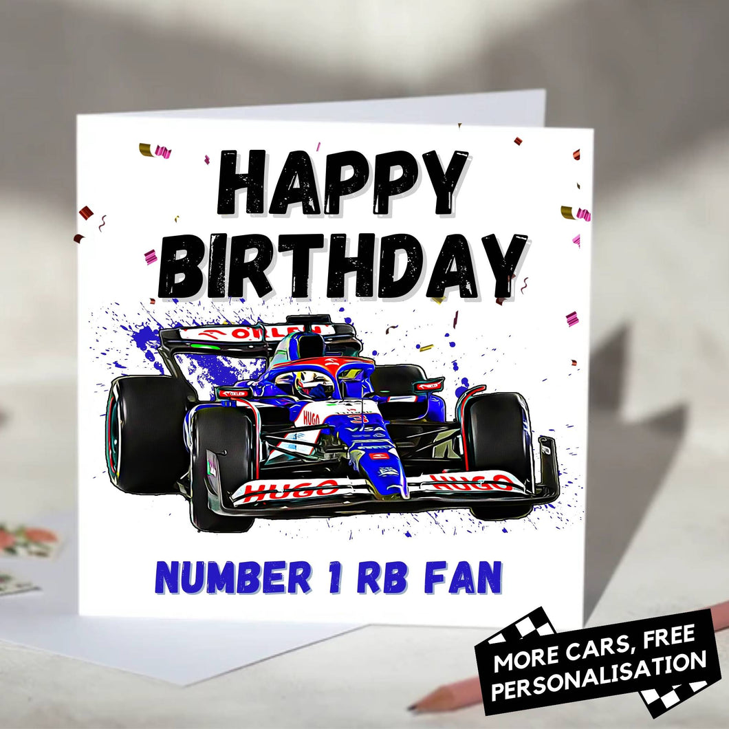 Personalised Formula 1 Birthday Card