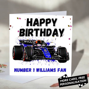 Personalised Formula 1 Birthday Card