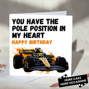 You Have The Pole Position In My Heart F1 Card