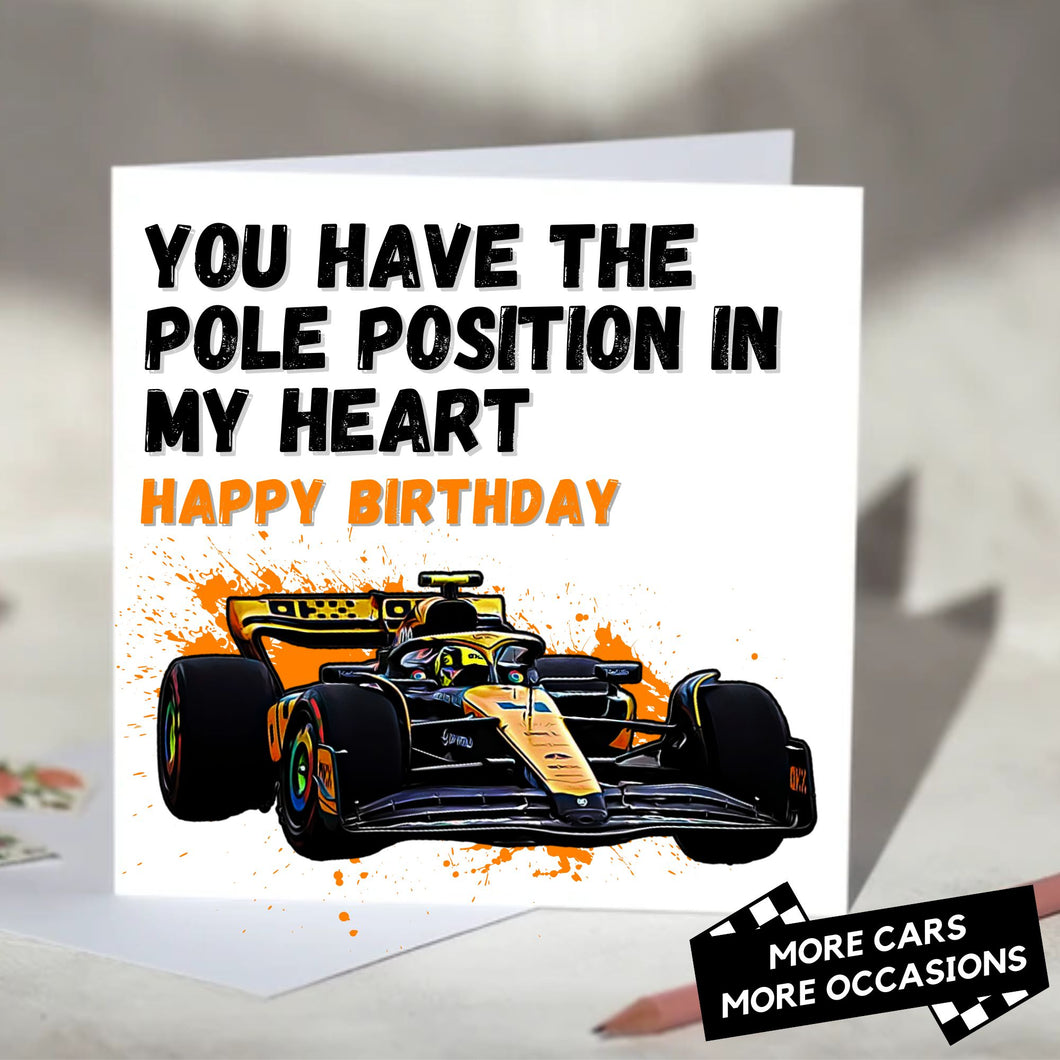 You Have The Pole Position In My Heart F1 Card