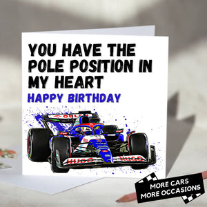 You Have The Pole Position In My Heart F1 Card