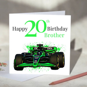 Stake Kick Sauber F1 Personalised Birthday Card