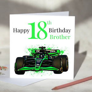 Stake Kick Sauber F1 Personalised Birthday Card