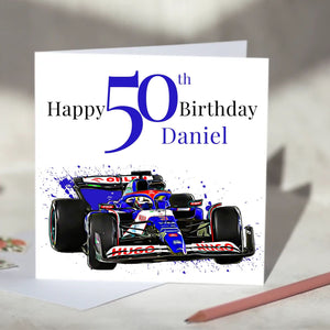 Visa Cash App RB F1 Personalised Birthday Card