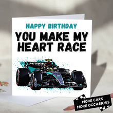 Load image into Gallery viewer, You Make My Heart Race F1 Card
