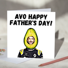 Load image into Gallery viewer, Avo Happy Father&#39;s Day Daniel Ricciardo F1 Card
