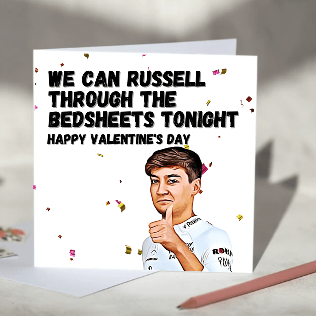 George Russell Through the Bed Sheets F1 Card