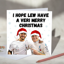 Load image into Gallery viewer, Lewis Hamilton and Valterri Bottas F1 Christmas Card
