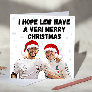 Lewis Hamilton and Valterri Bottas F1 Christmas Card