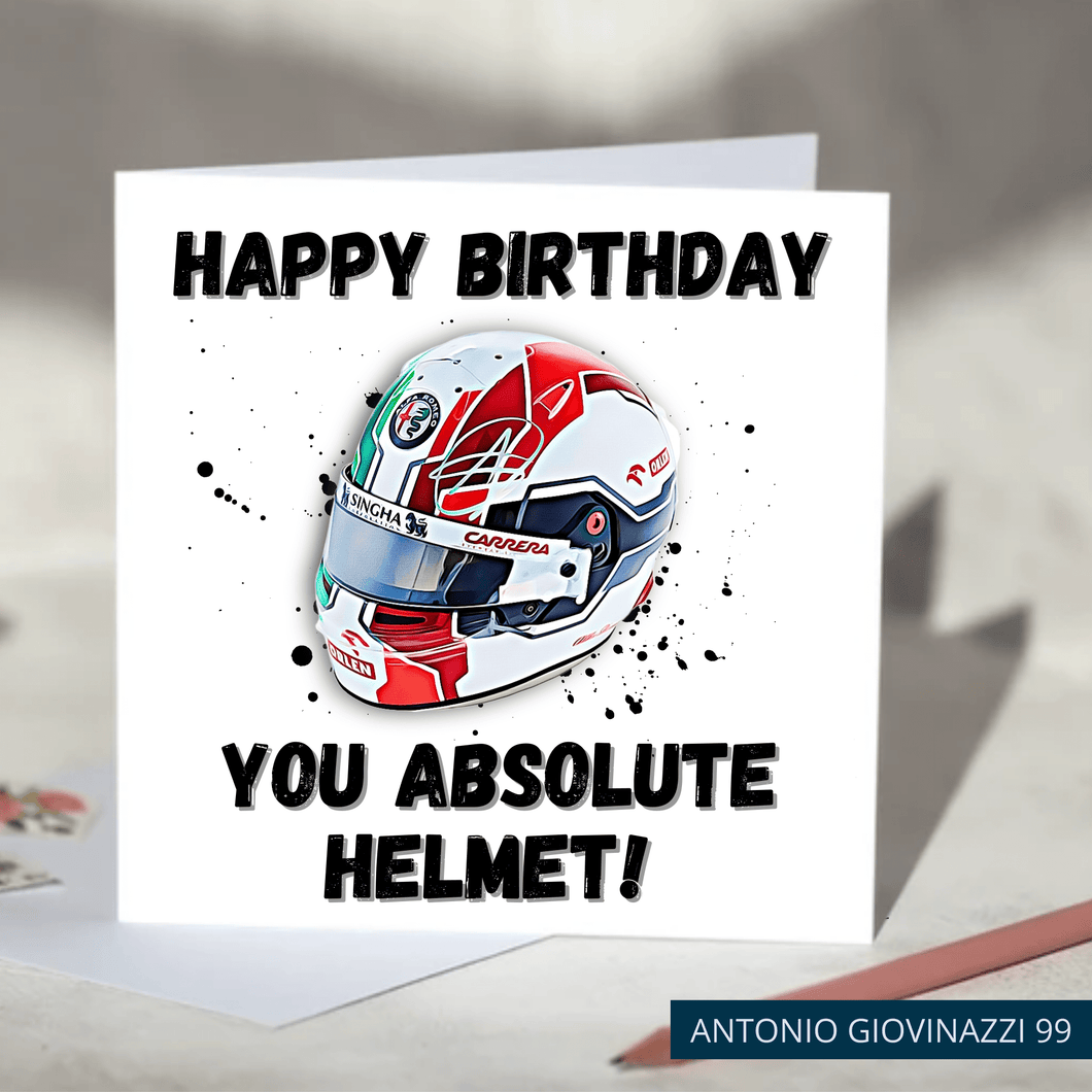 Happy Birthday You Absolute Helmet Funny F1 Birthday Card