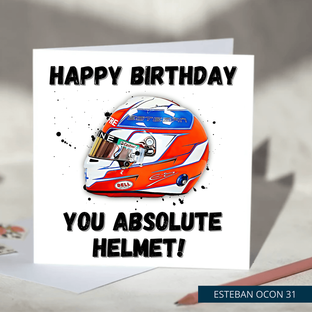 Happy Birthday You Absolute Helmet Funny F1 Birthday Card