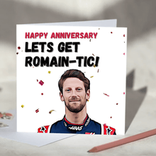 Load image into Gallery viewer, Romain Grosjean Lets Get Romantic F1 Card
