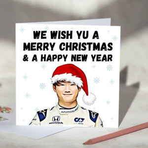 Yuki Tsunoda F1 Christmas Card - We Wish Yu A Merry Christmas