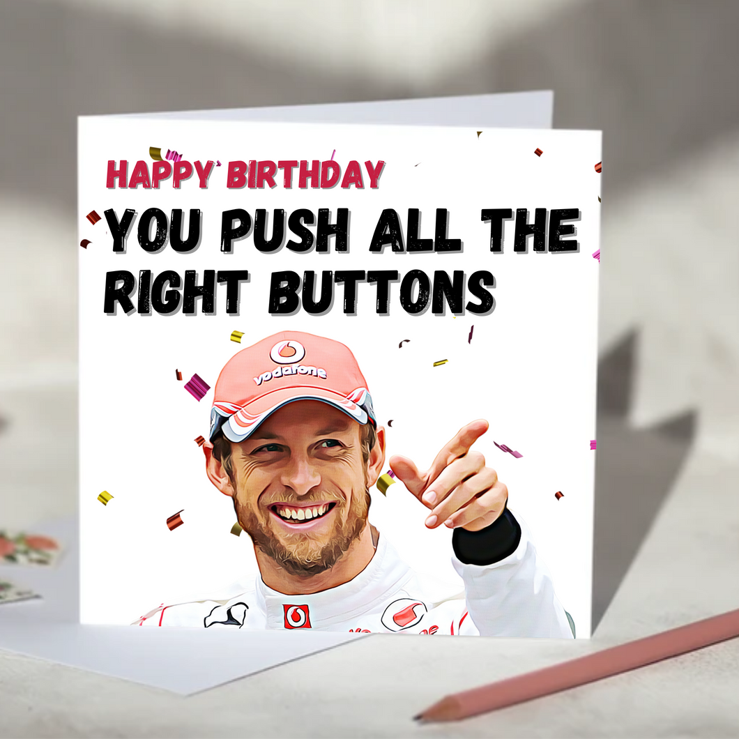 Jenson Button You Push All The Right Buttons F1 Card