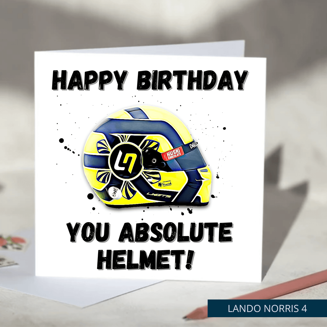 Happy Birthday You Absolute Helmet Funny F1 Birthday Card