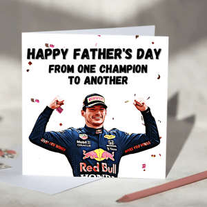 Max Verstappen F1 Birthday Card - Happy Birthday From One Champion To Another