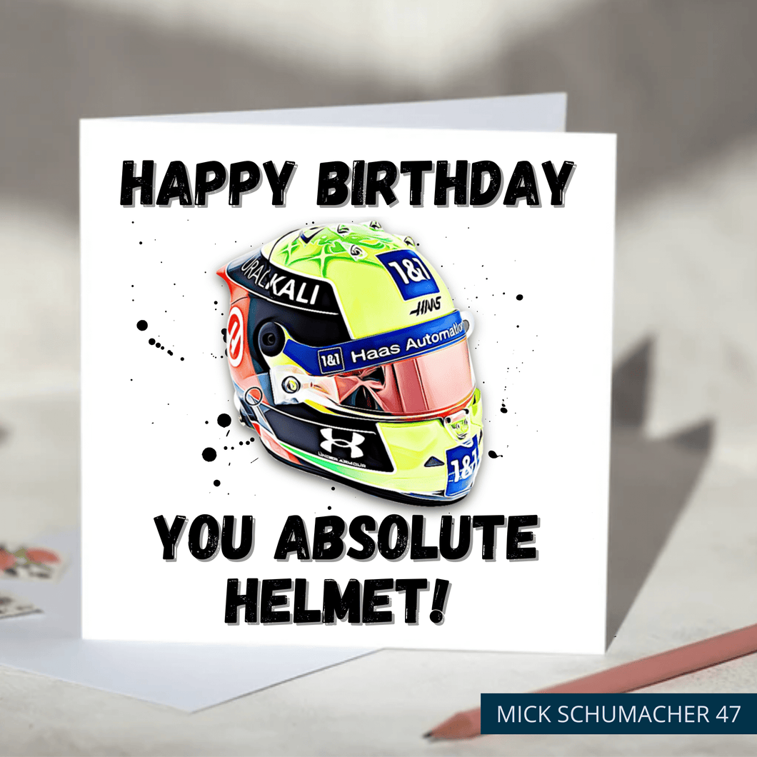 Happy Birthday You Absolute Helmet Funny F1 Birthday Card