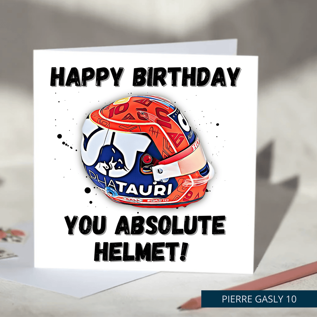 Happy Birthday You Absolute Helmet Funny F1 Birthday Card