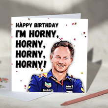 Load image into Gallery viewer, Christian Horner I&#39;m Horny Lyrics F1 Card
