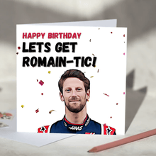 Load image into Gallery viewer, Romain Grosjean Lets Get Romantic F1 Card
